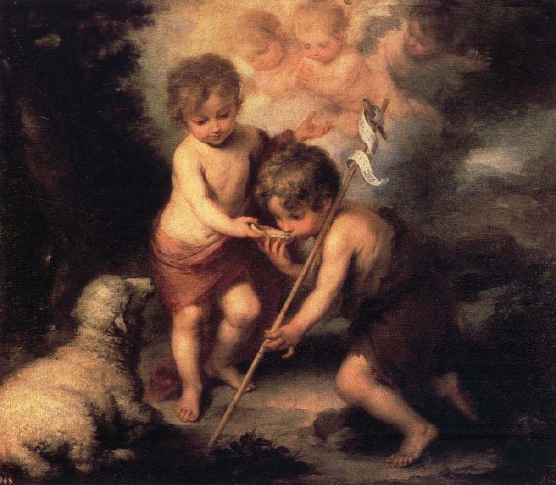 Bartolome Esteban Murillo Infant Christ Offering a Drink of Water to St.Fohn Sweden oil painting art